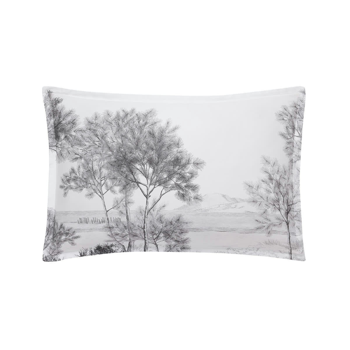 DUNE - Taie d'oreiller en satin de coton noir et blanc 50x75