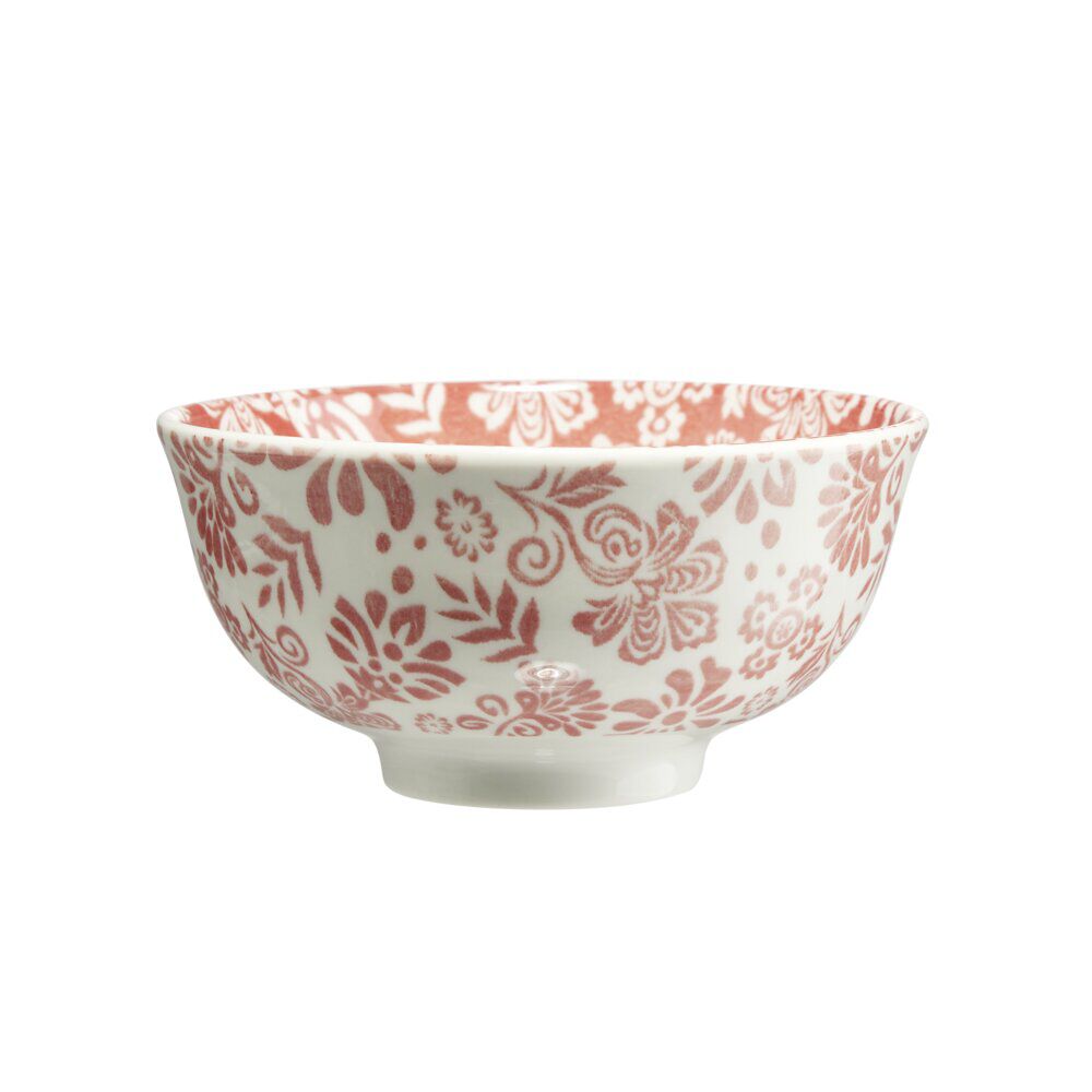 Bol Indie porcelaine motif floral bicolore Ø14xH6,5cm (3 modèles)