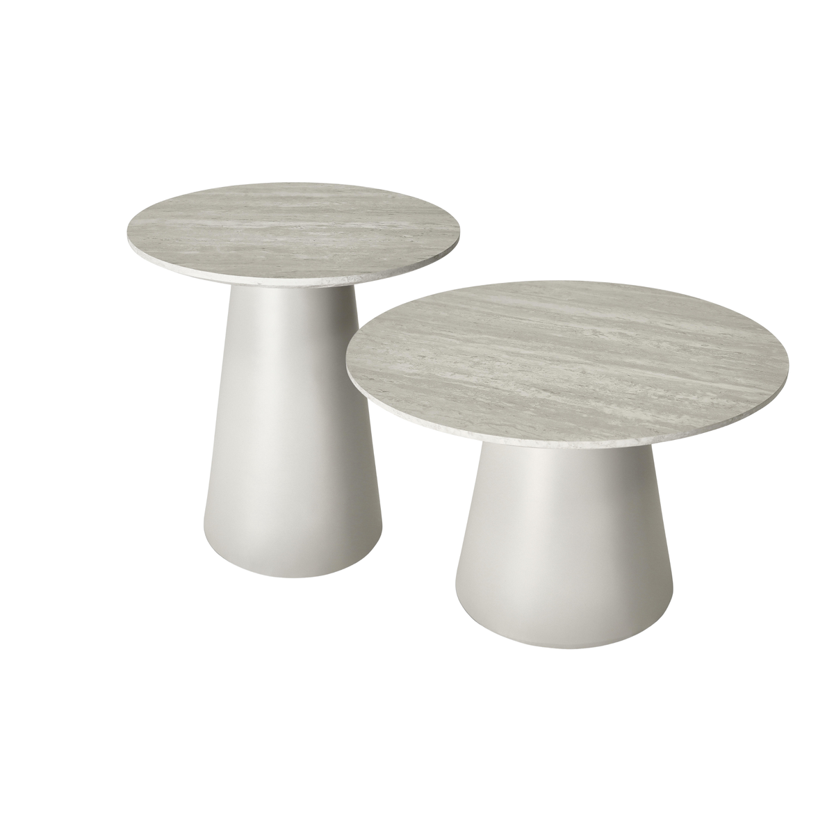 Furnhouse salontafel set Tango - Lichtgrijs - Ø 45/60 cm