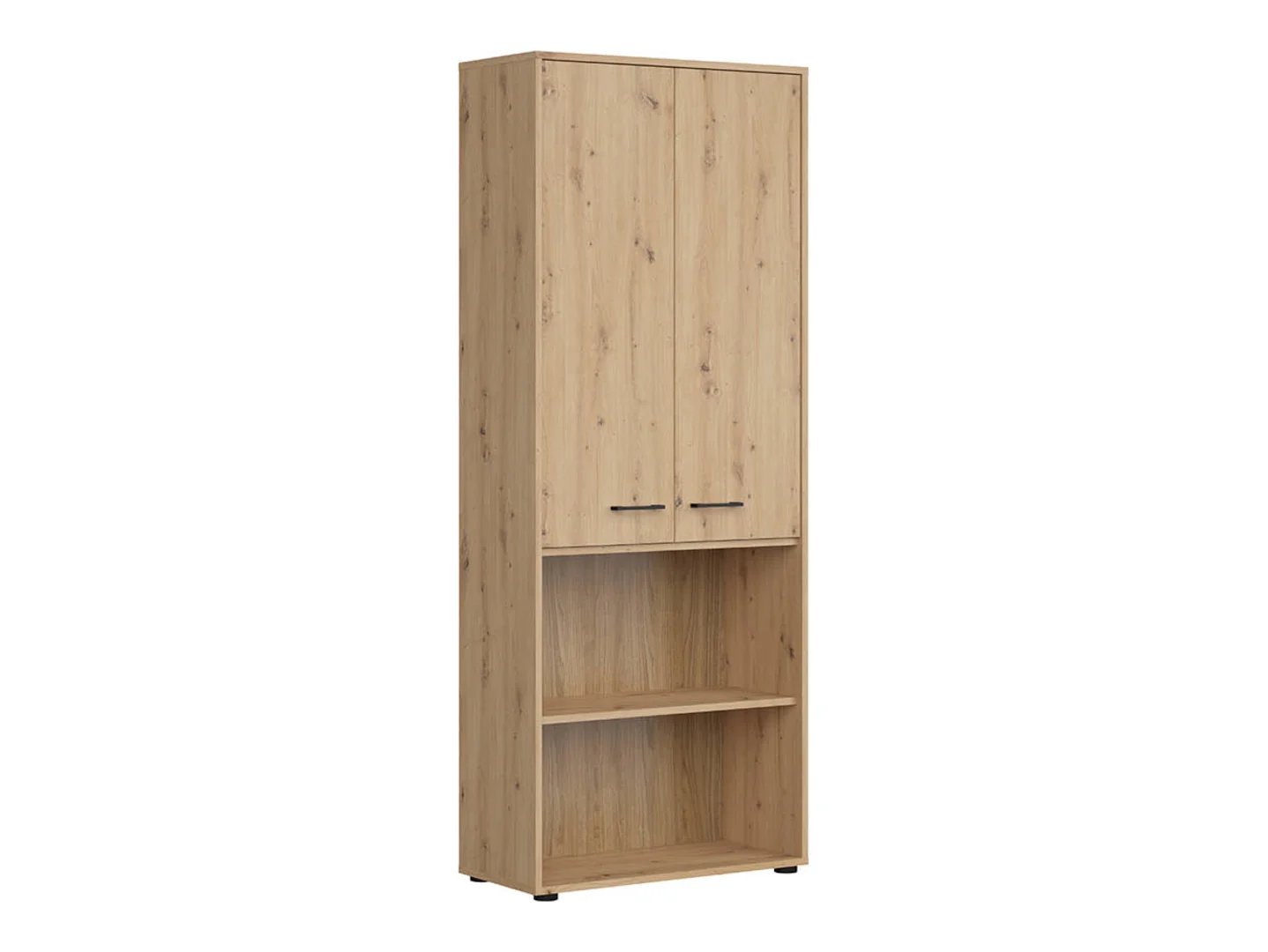 Regał Space Office 80 cm z 2 drzwiami i 2 półkami dąb artisan
