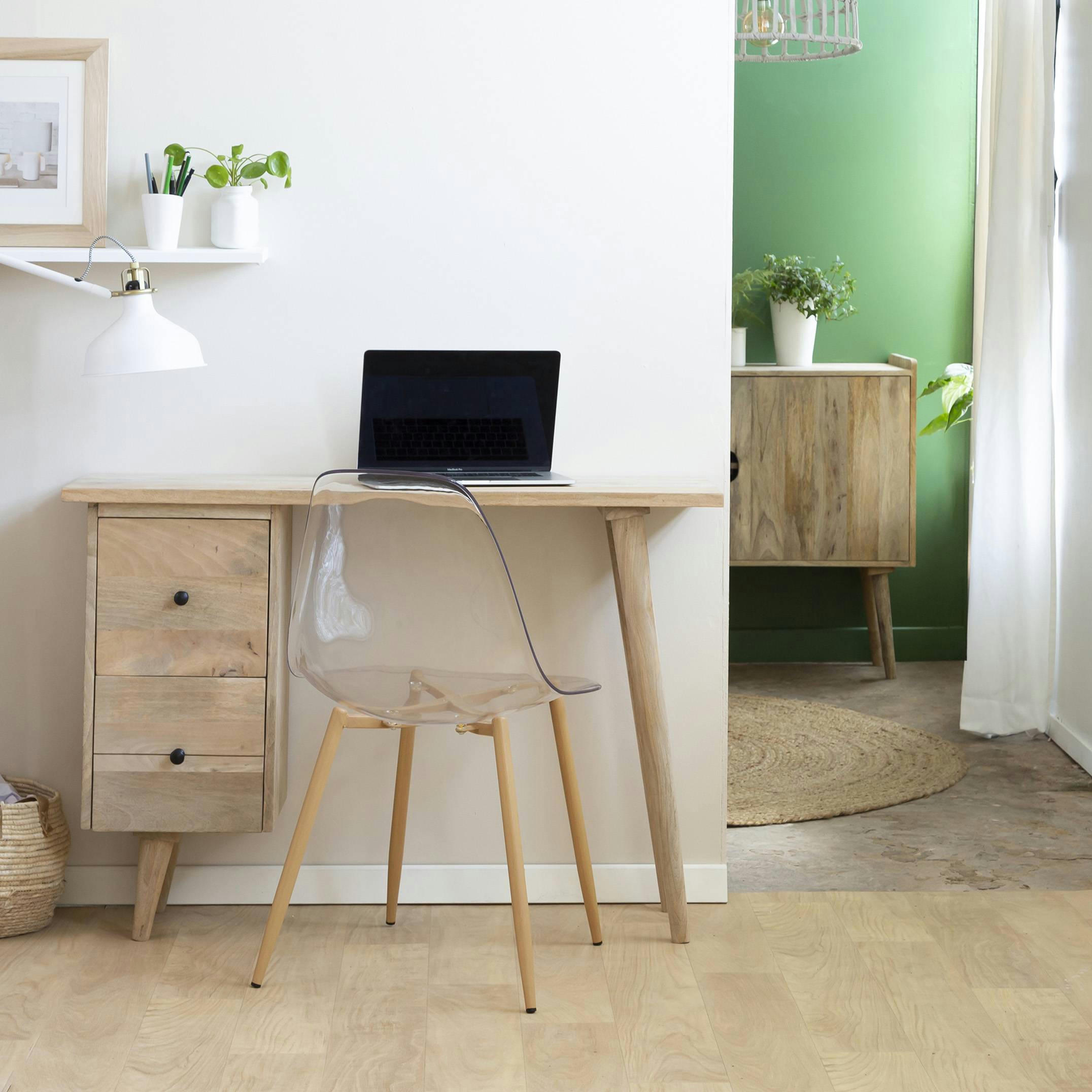 AUGUSTINE - Table bureau en bois marron 110 cm
