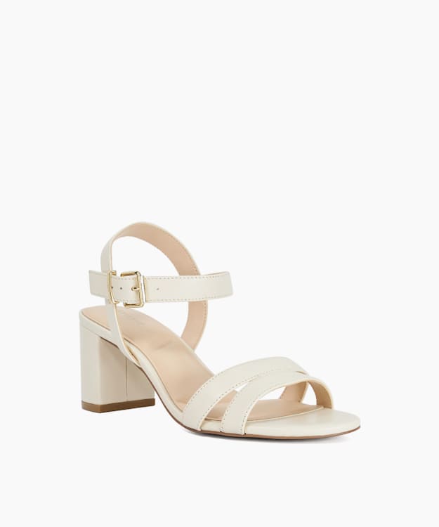 Merisa Cream - Block-Heeled Sandals