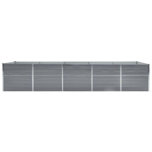 NNEVL Garden Raised Bed Galvanised Steel 400x80x45 cm Grey