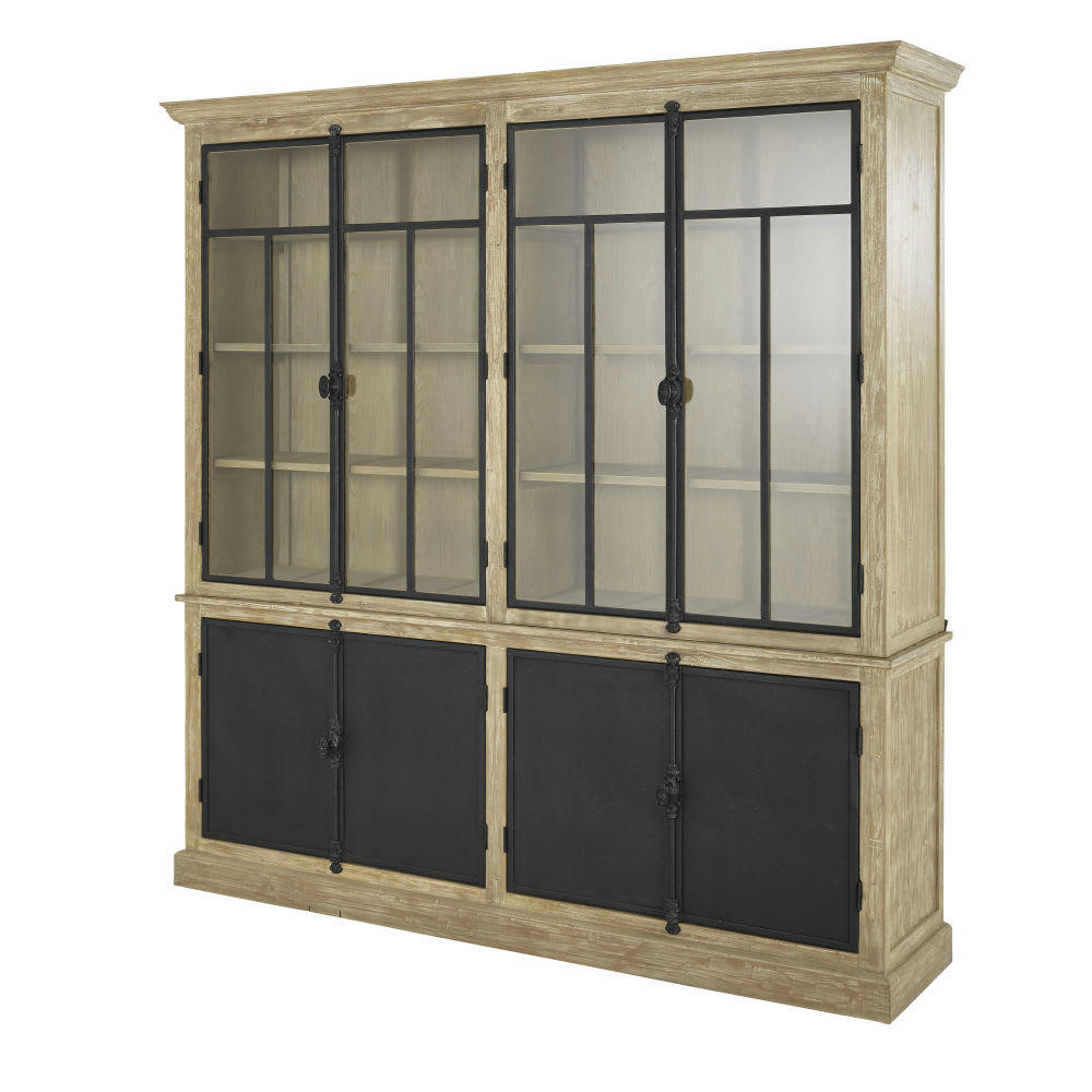 Voltaire - Double vitrine 4 portes grise et noire