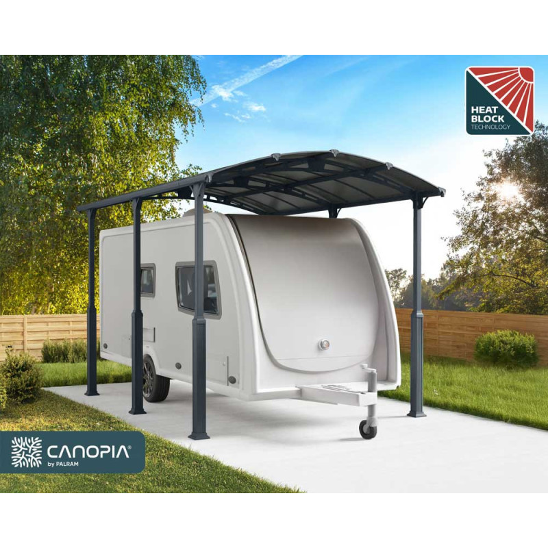 Carport en aluminium Alpine gris foncé 15,8 m²