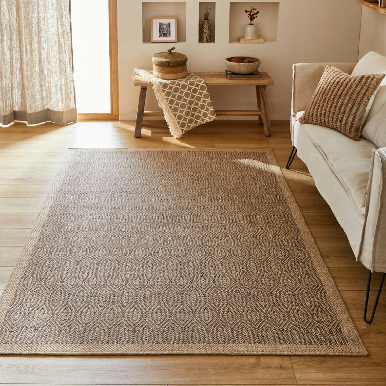 RHITA - Tapis intérieur et extérieur naturel 120x170cm