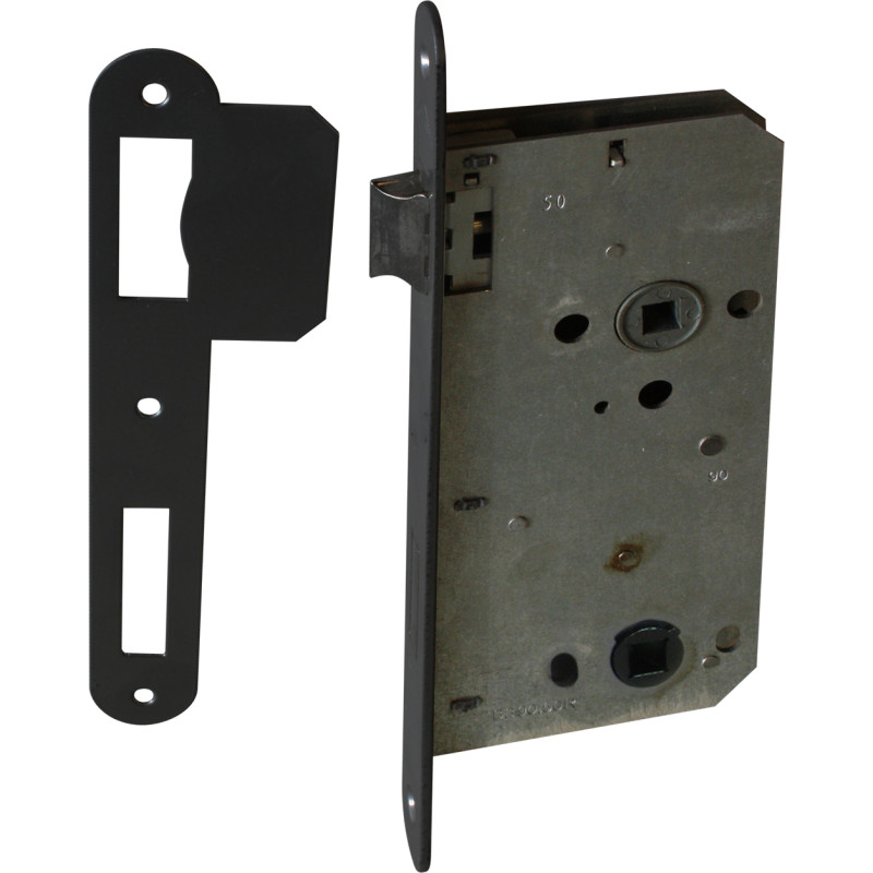 Serrure de toilette à encastrer réversible noire HOME SECURITY