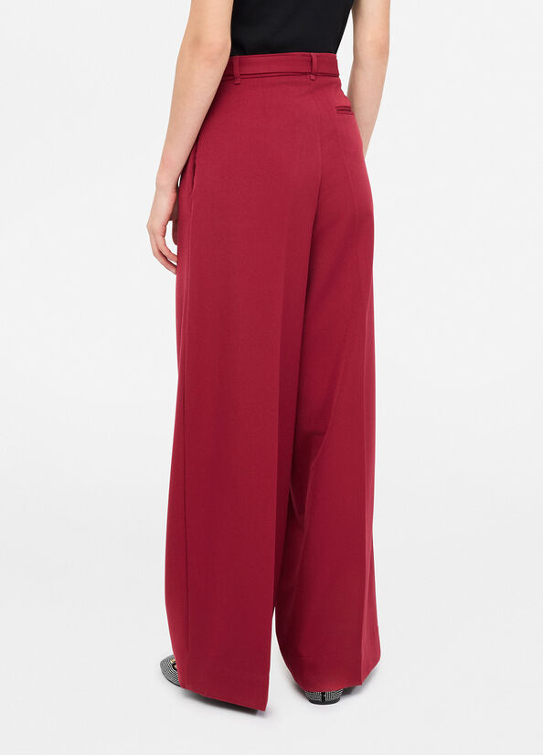 Pantaloni palazzo con cintura gioiello