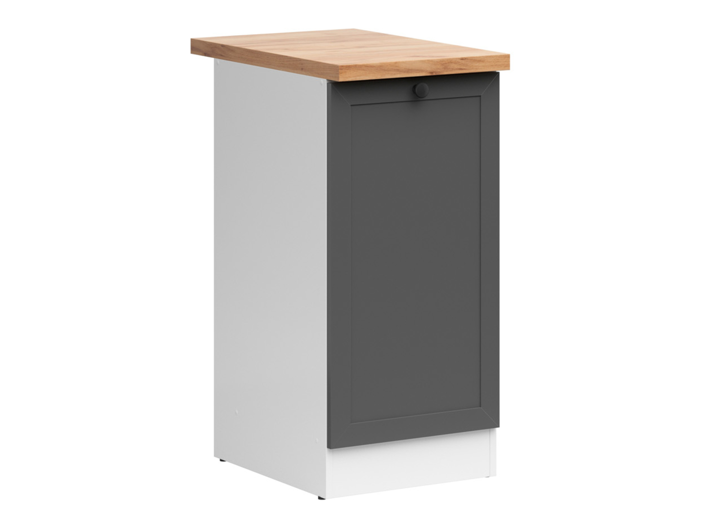 Szafka kuchenna dolna Junona Line 40 cm prawa grafitowa z blatem
