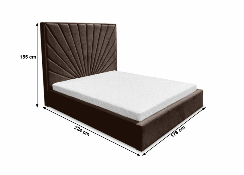Łóżko tapicerowane Dubaj 160x200 brązowe