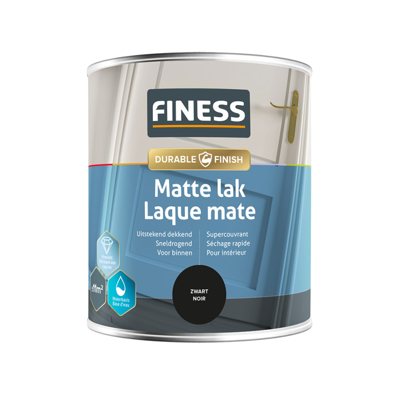 Laque mate noire 0,75 L FINESS