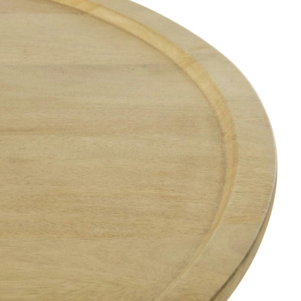 Ratane - Table basse ronde en bois de manguier massif et rotin beige