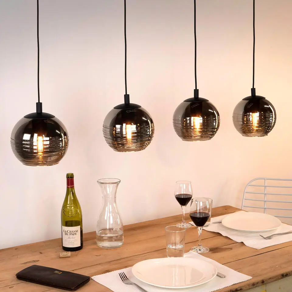 Stars of Light Lemorieta Hanglamp - E27 - 111 cm - Zwart/Goud