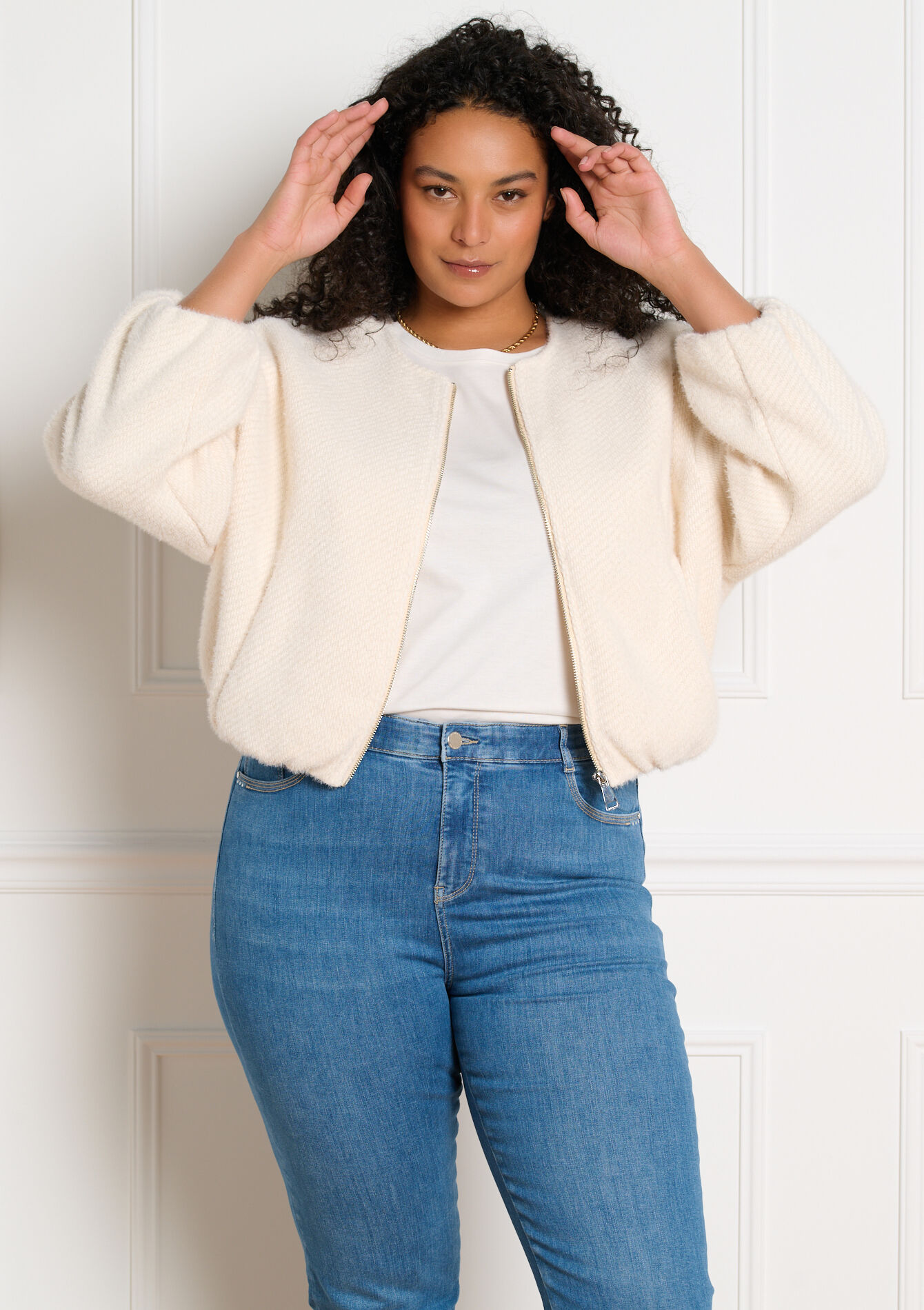 Textuur vest met rits