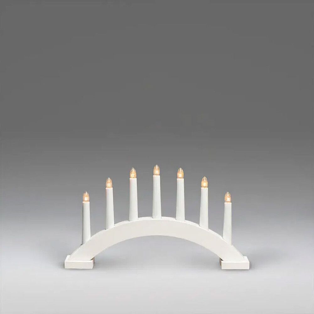 ADVENTSSTAKE KONSTSMIDE 7 LYS TRE HVIT