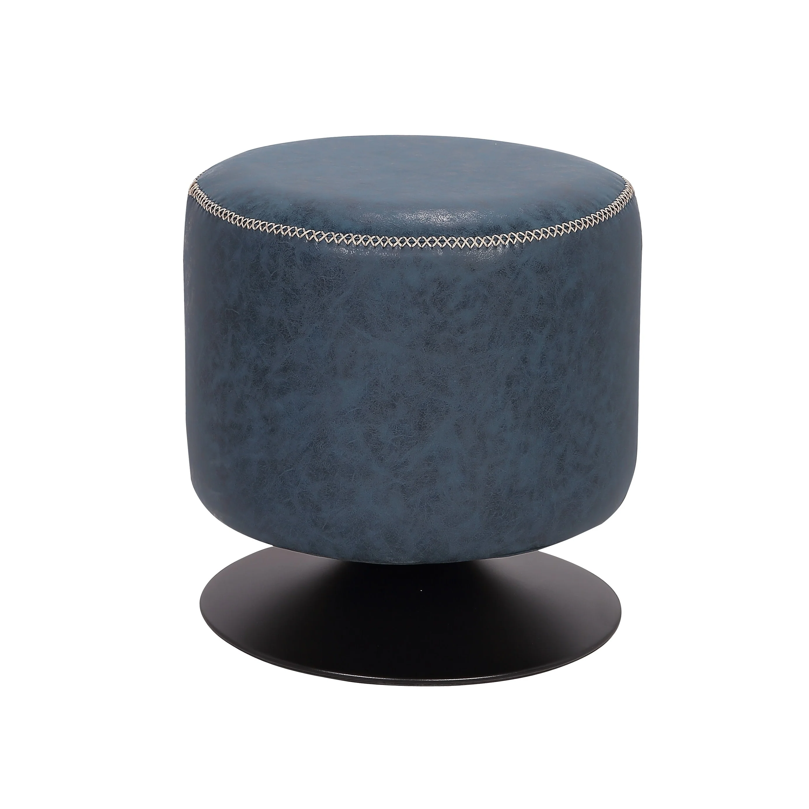 Somette 5305 Round Vintage Upholstered Ottoman