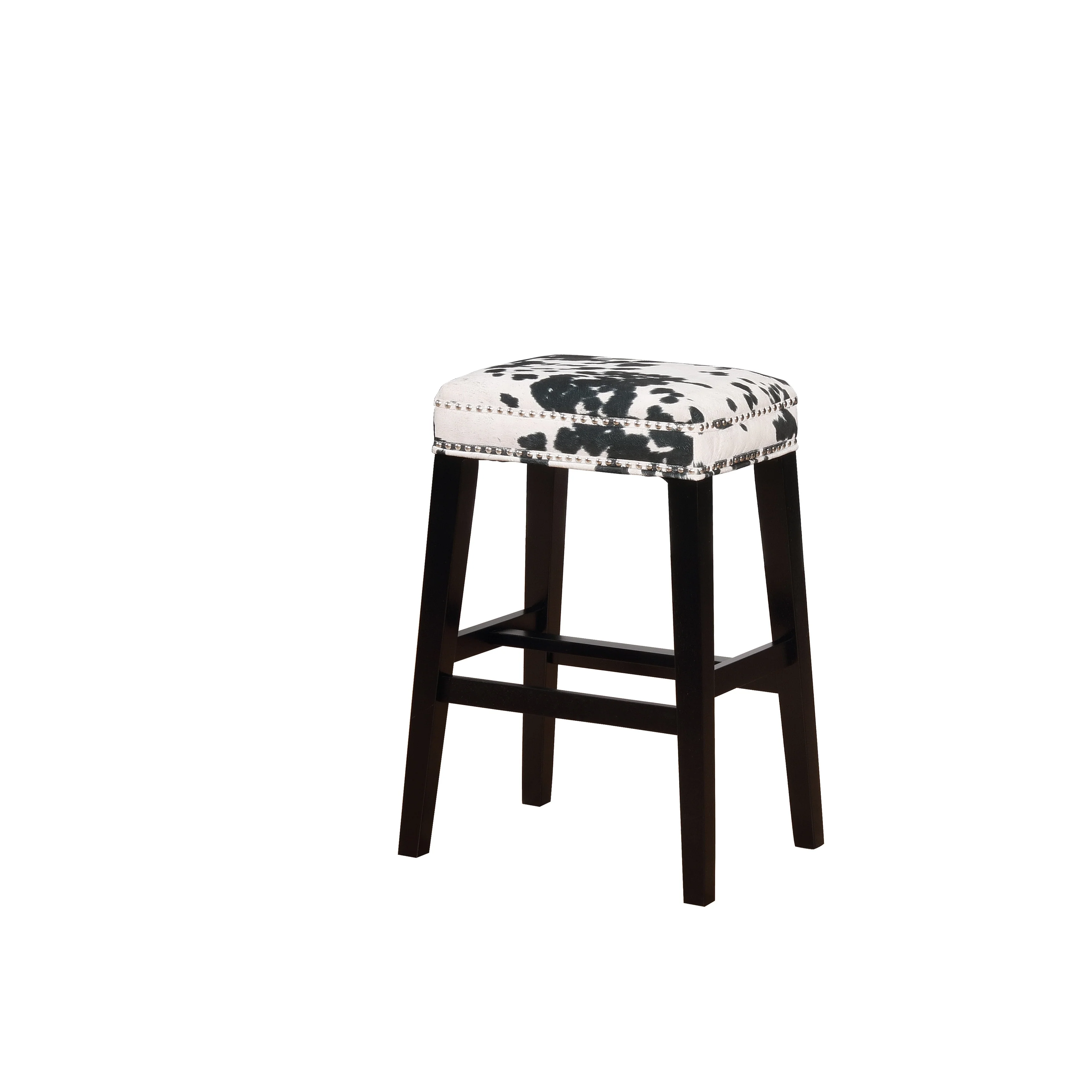 Ian Black Cow Print Bar Stool