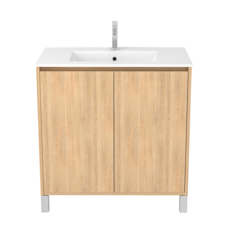 Meuble sous-plan Atos avec portes chêne clair 80 cm AURLANE