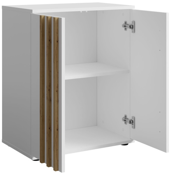 Komoda 60 cm dwudrzwiowa z lamelami TALLY biała