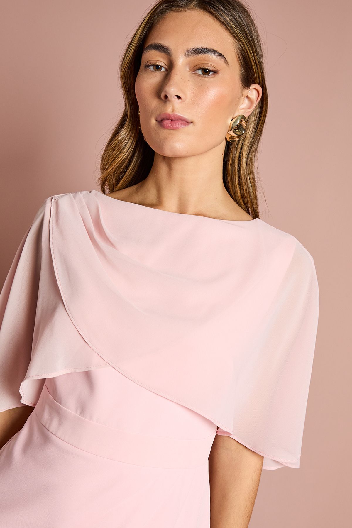 Coast Chiffon Cape Pencil Dress