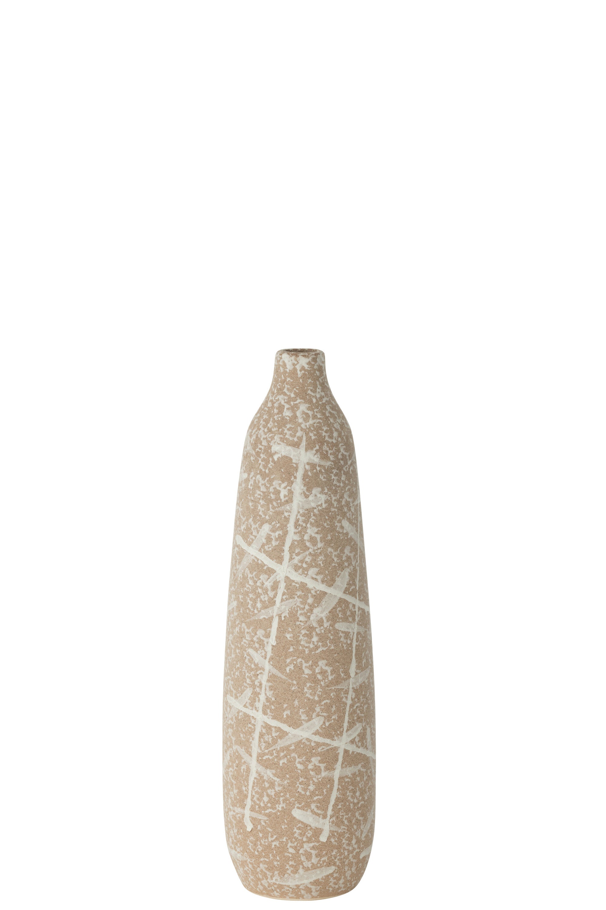 J-Line vaas Dune Smal - keramiek - beige/wit - small - 45 cm hoog