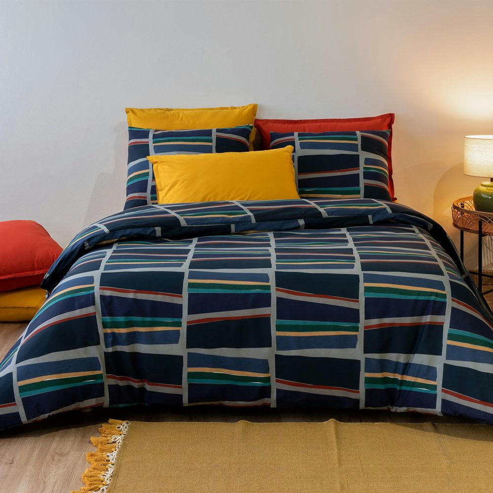 - Parure de lit 2 places coton à motifs 220x240 cm