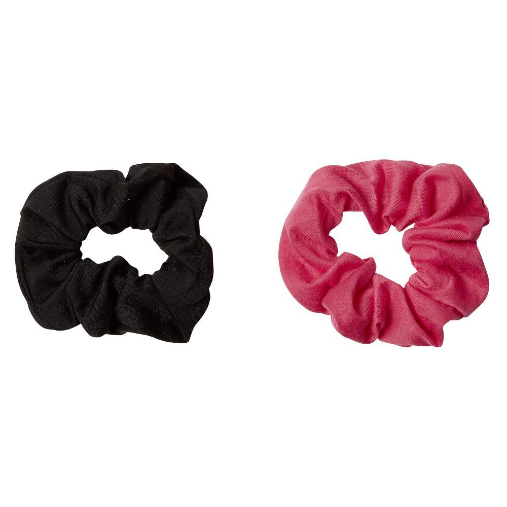 Chouchou en maille rose noir x2