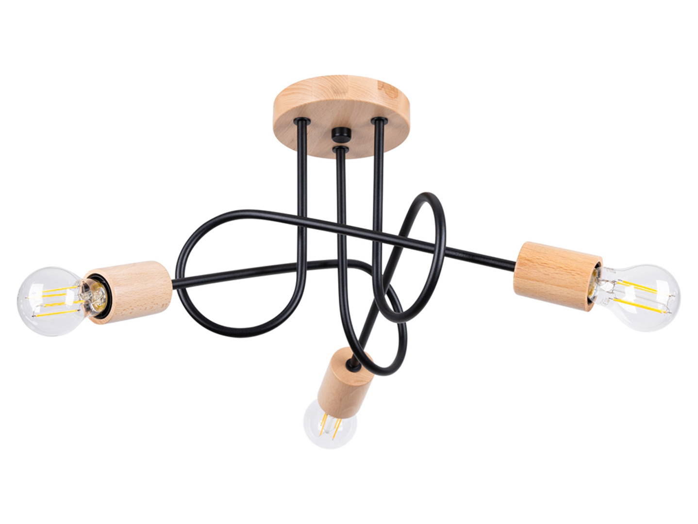 Lampa sufitowa Ember3-punktowa stalowa czarna