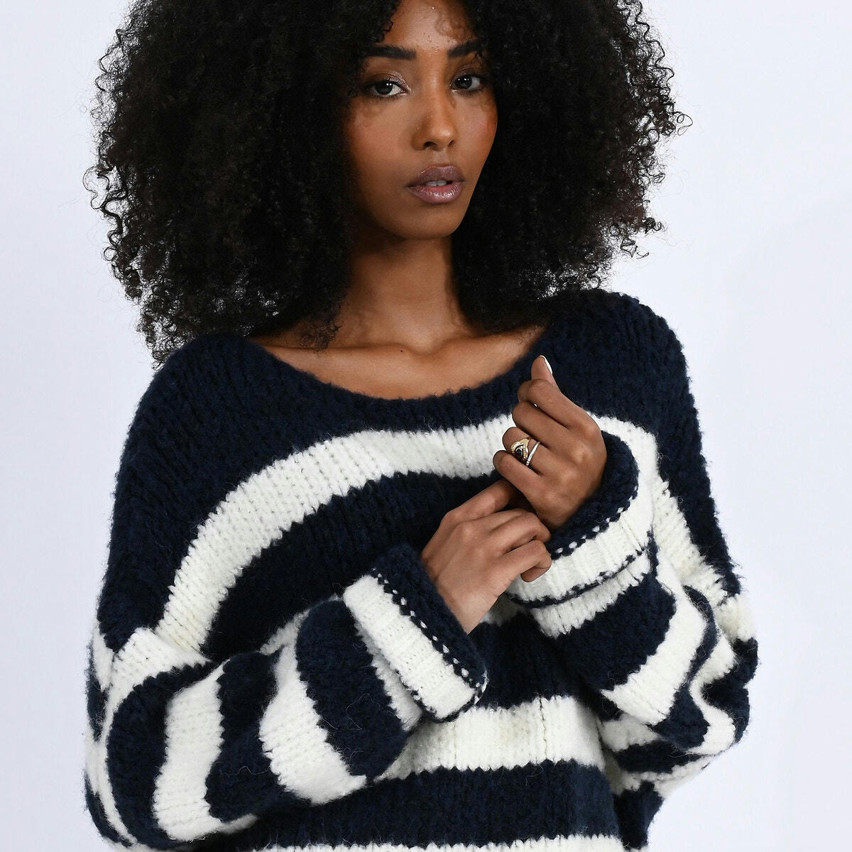 Pull marinière col rond coupe ample