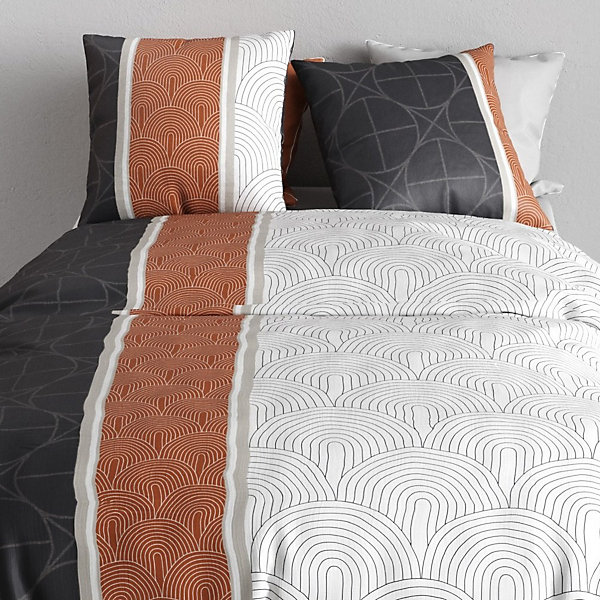 Housse de couette 240x220   2 taies en coton 57 fils