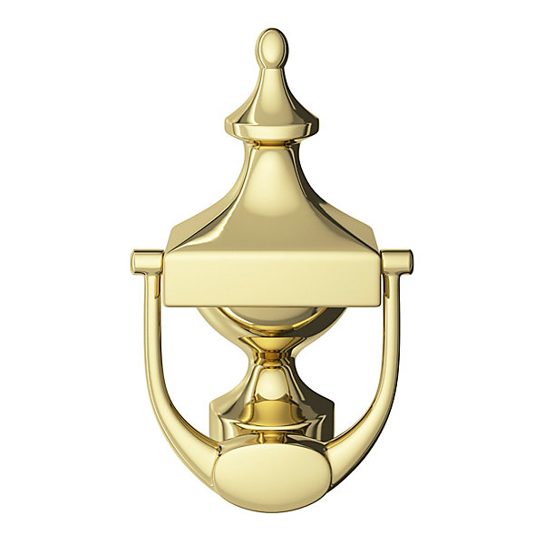 Heurtoir de porte extérieur GoodHome Tudy effet laiton doré H.180 mm x l.97 mm