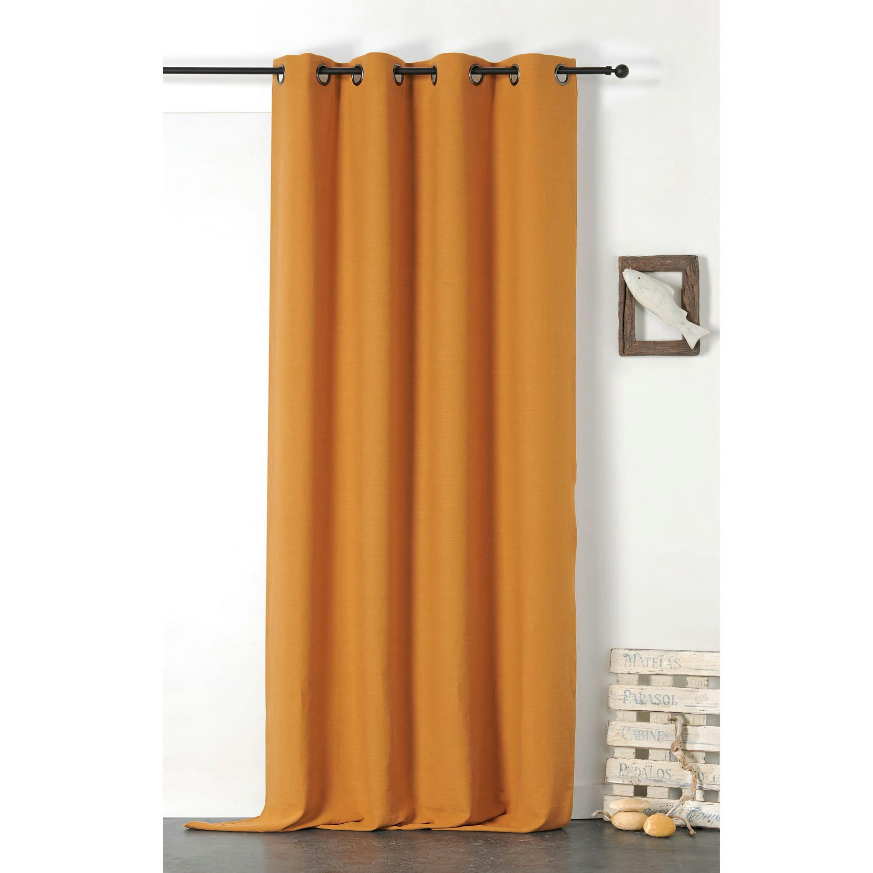 - Rideau en 100% lin libeccio jaune 135x255 cm