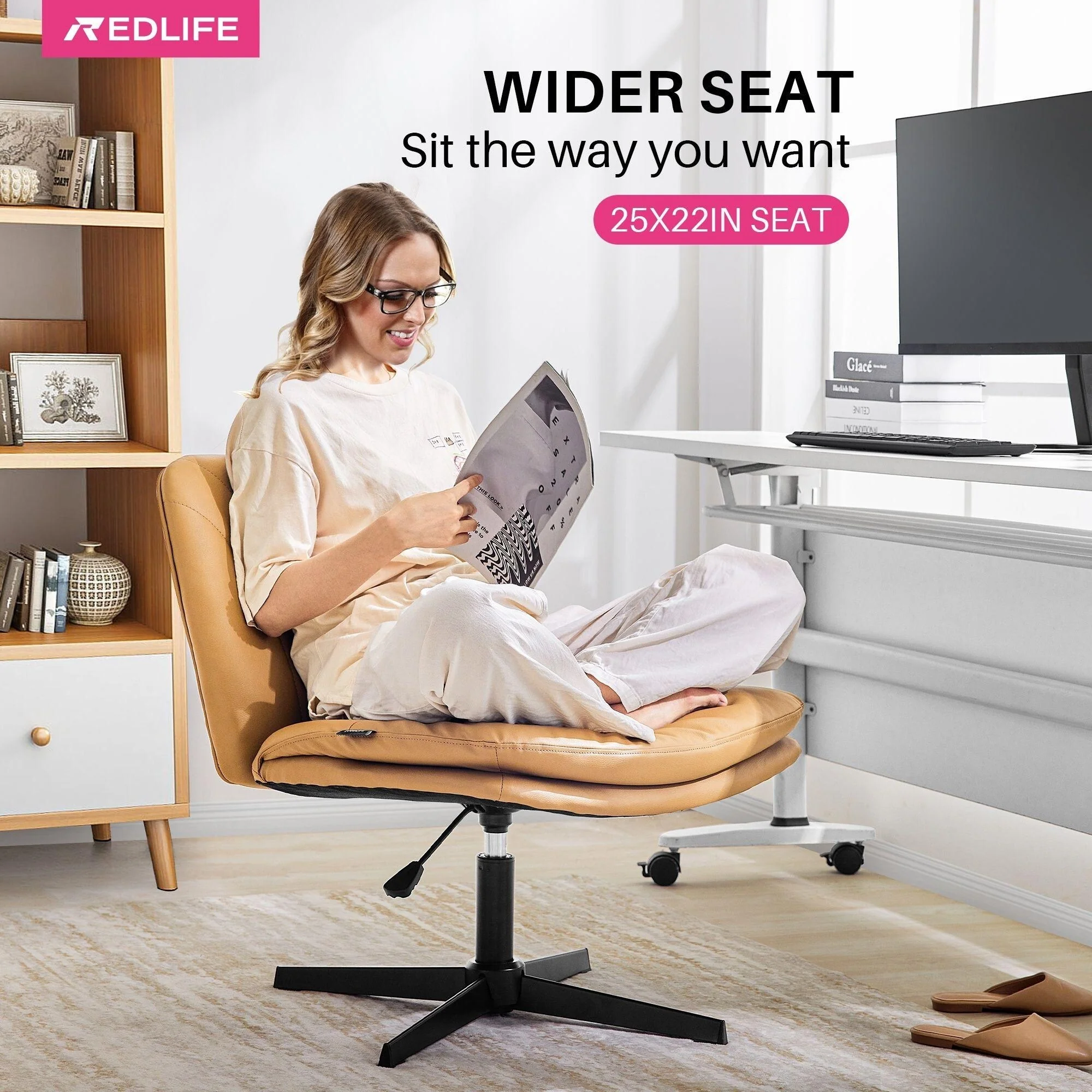 Swivel 360° Criss Cross Chair with Double-Layer Cushion