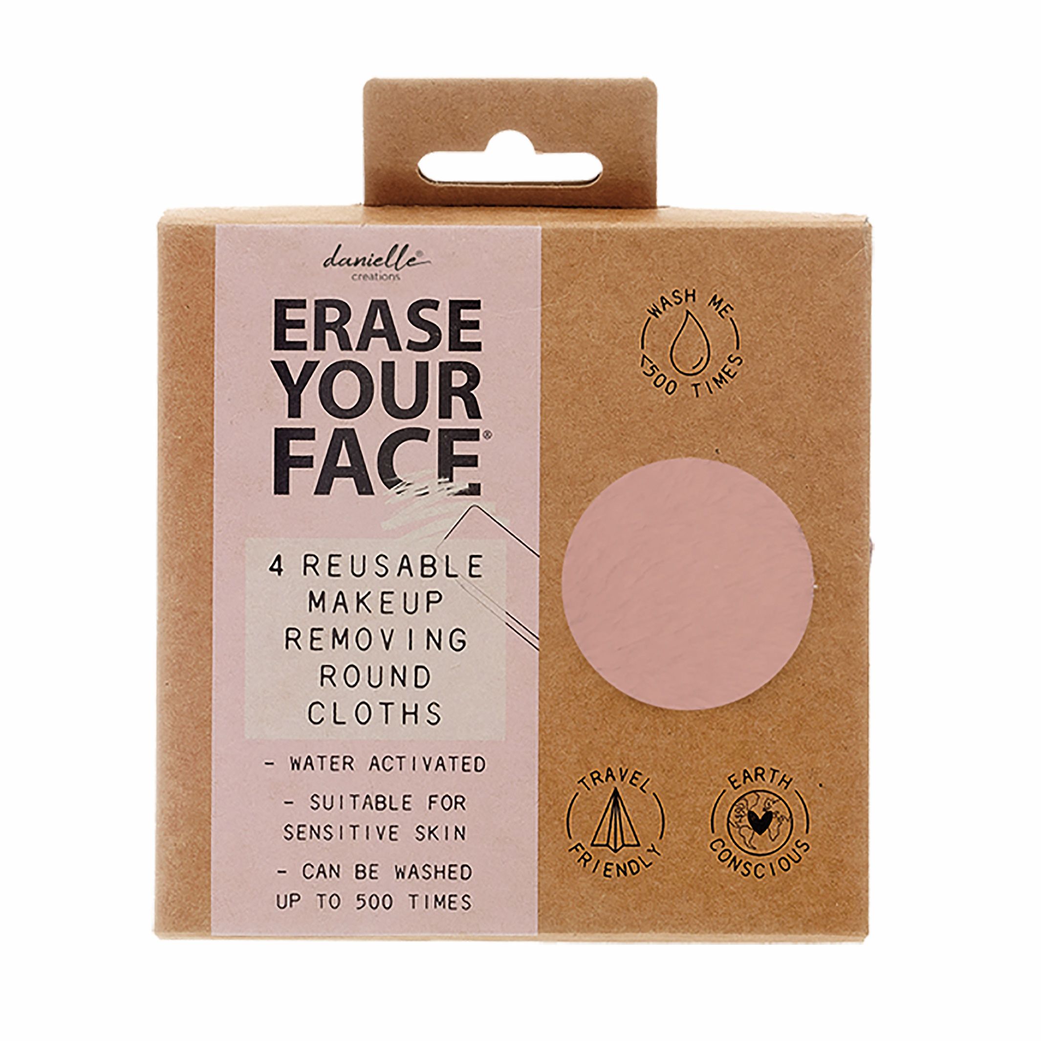 Erase Your Face Reusable Makeup Removing Round Cloths 4pcs