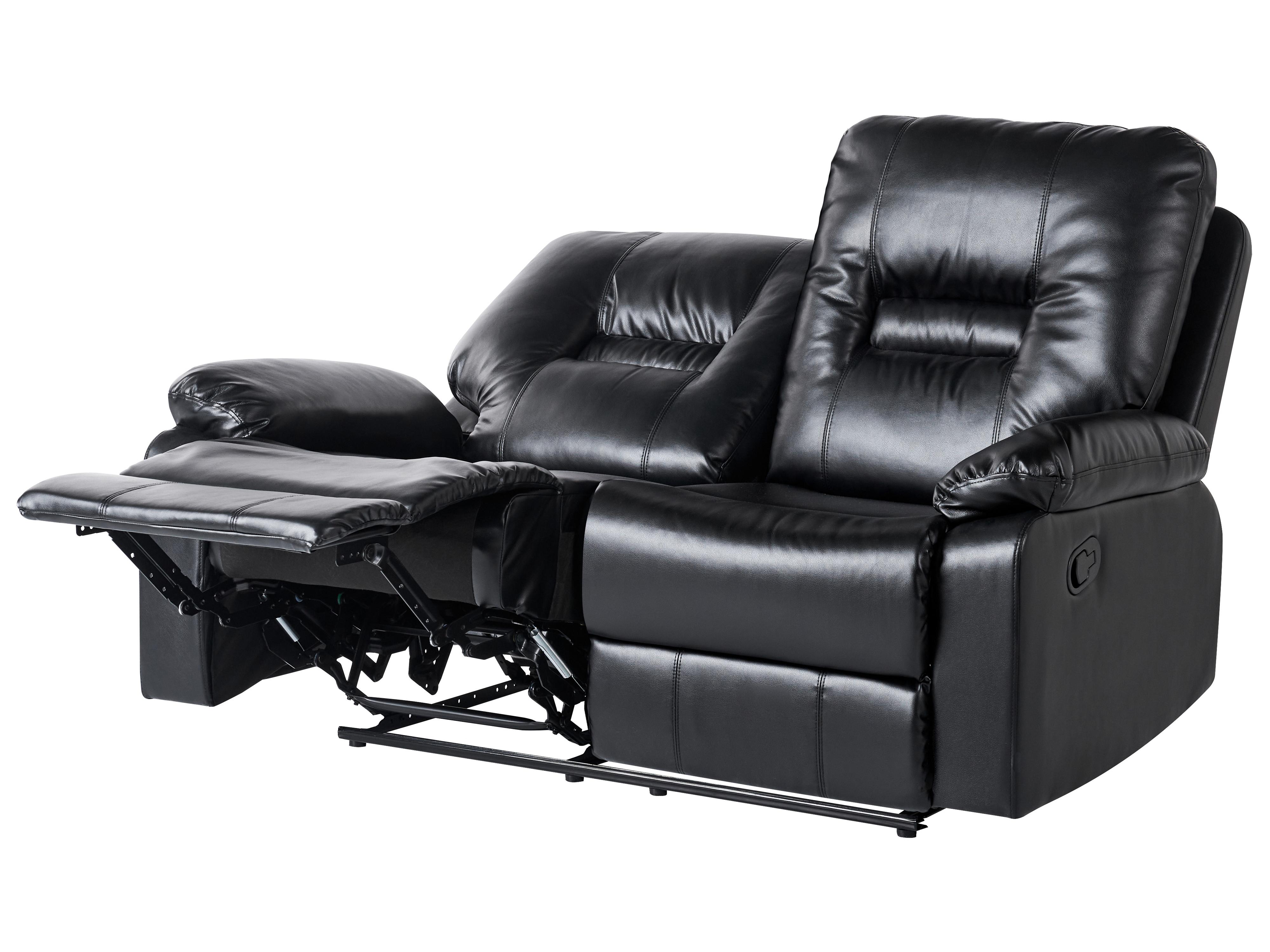 Recliner Chair BERGEN with Footrest Faux Leather Black