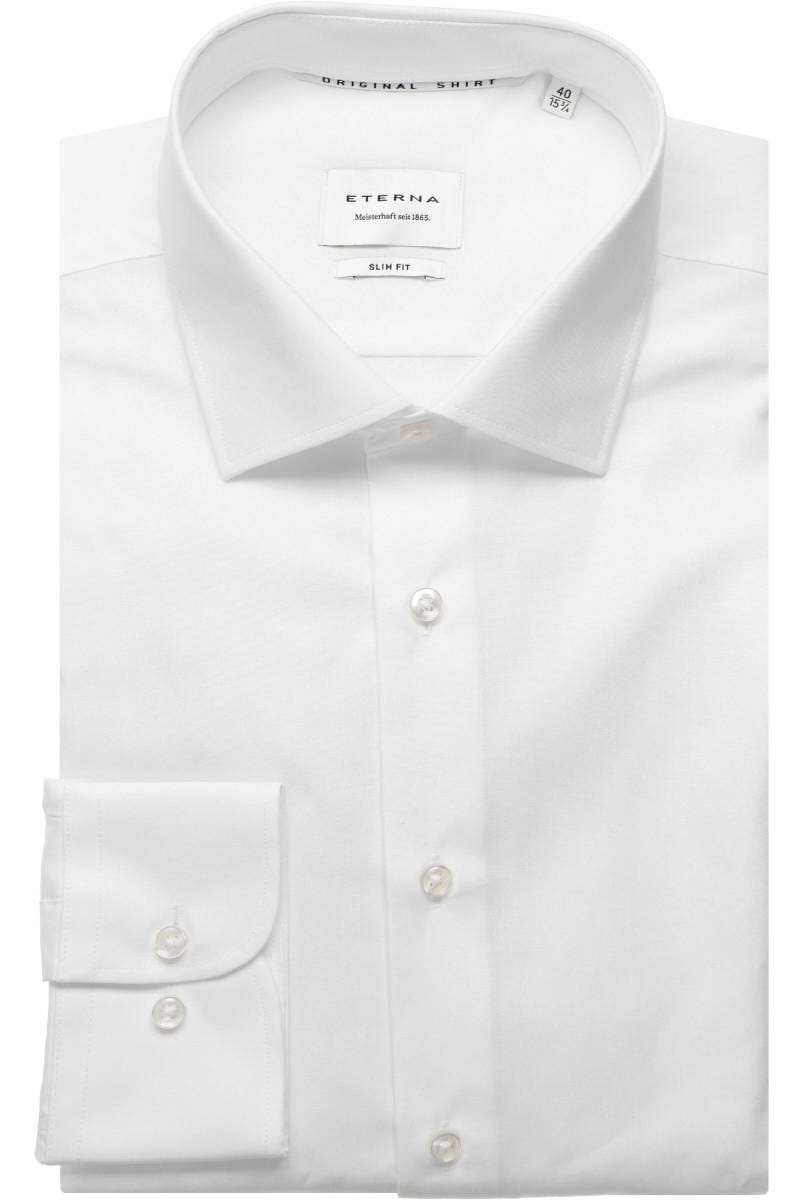 ETERNA Slim Fit Hemd weiss, Einfarbig
