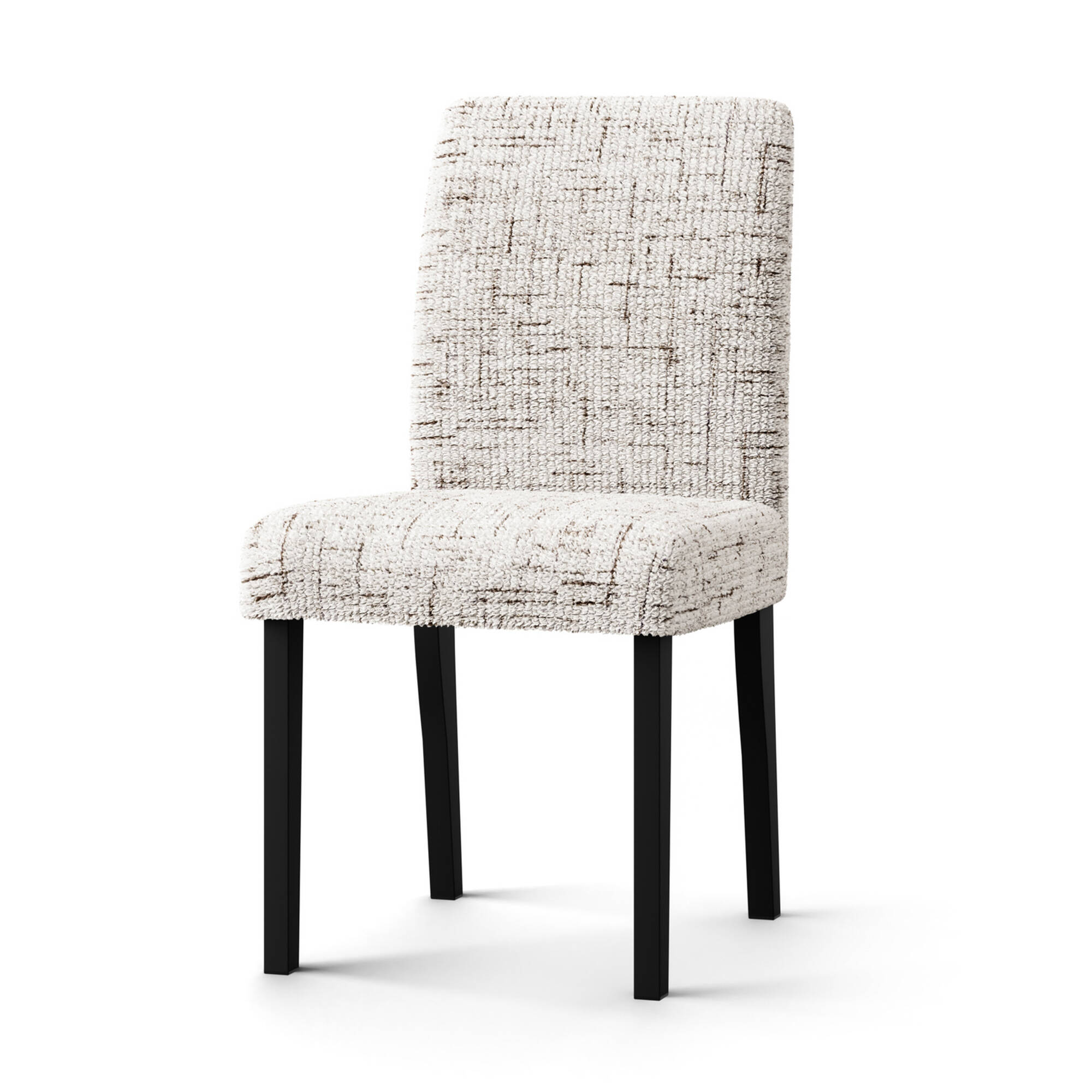 Housse microfibre bi-extensible effet faux uni spéciale chaise