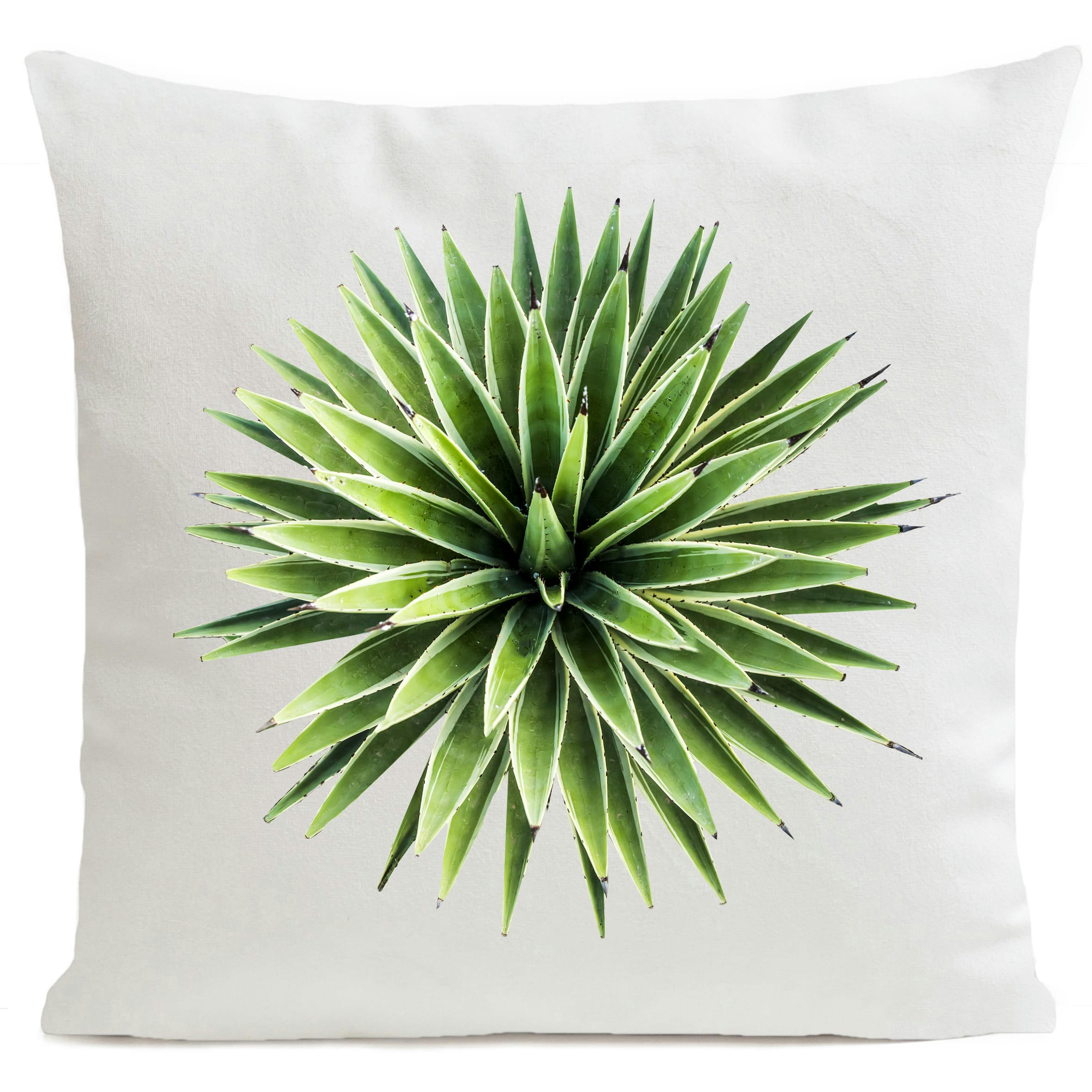 - Coussin tropical yucca suédine blanc 40x40cm