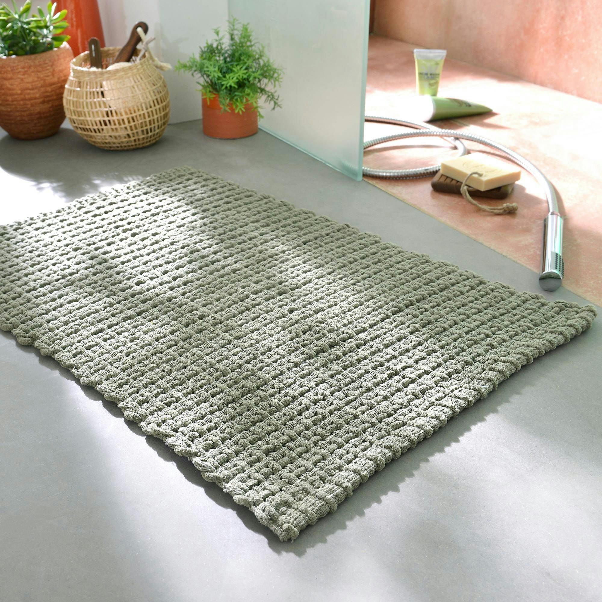 TRESSADOUX - Tapis de bain 50x80 vert kaki en polyester
