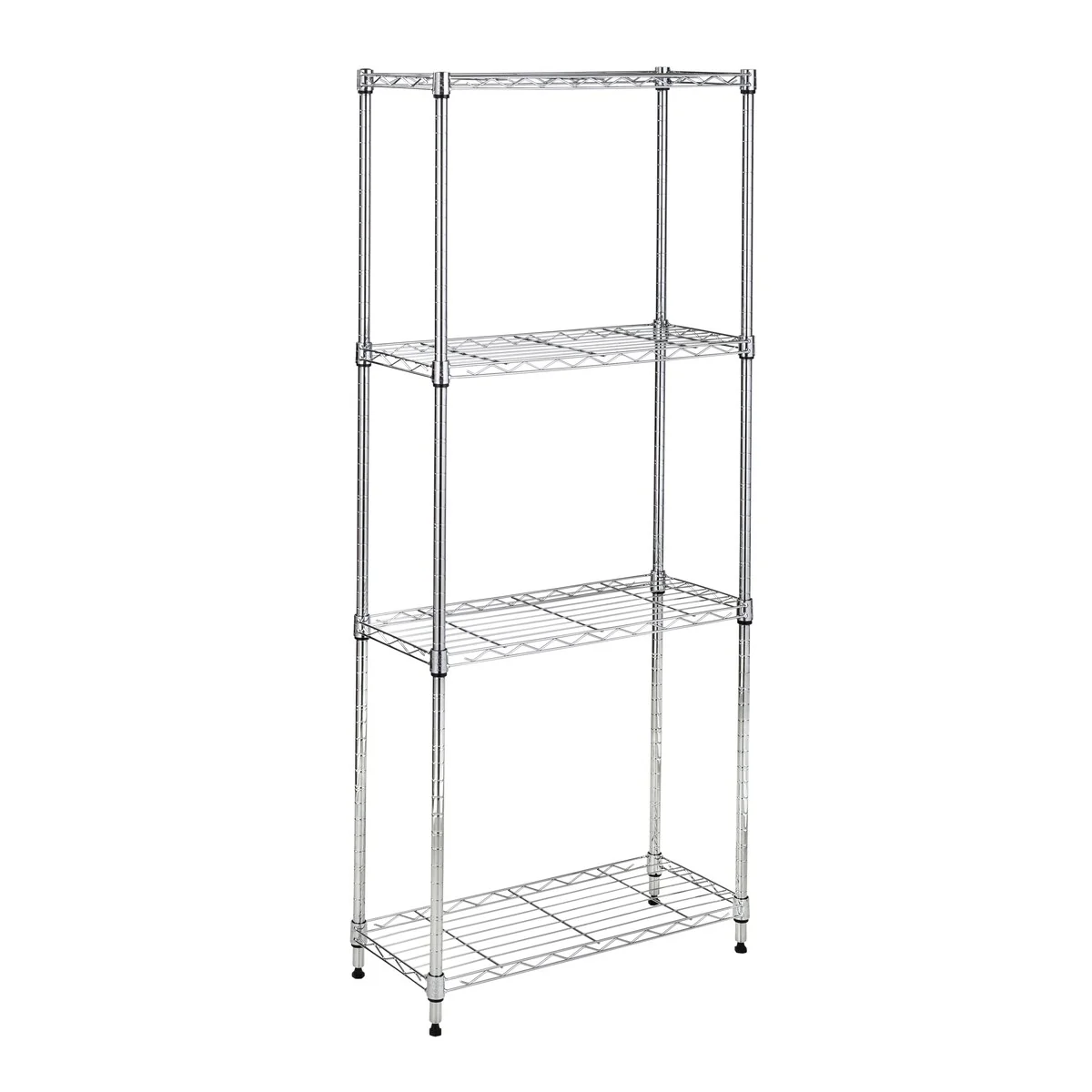 Honey-Can-Do Chrome Steel 4-Tier Slim Profile Shelving Unit