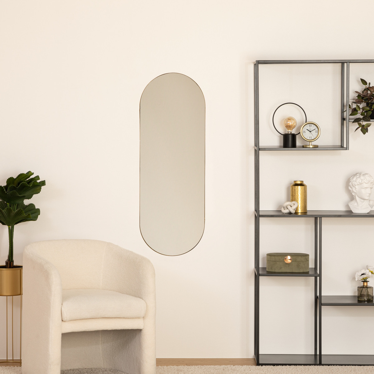 Mirror"Selena" Metal, golden, h.112 cm