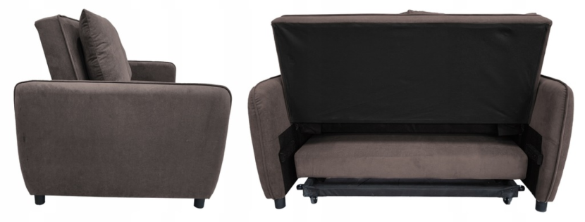 Sofa wypoczynkowa kanapa rozkładana do spania S106 Lotus velvet brąz