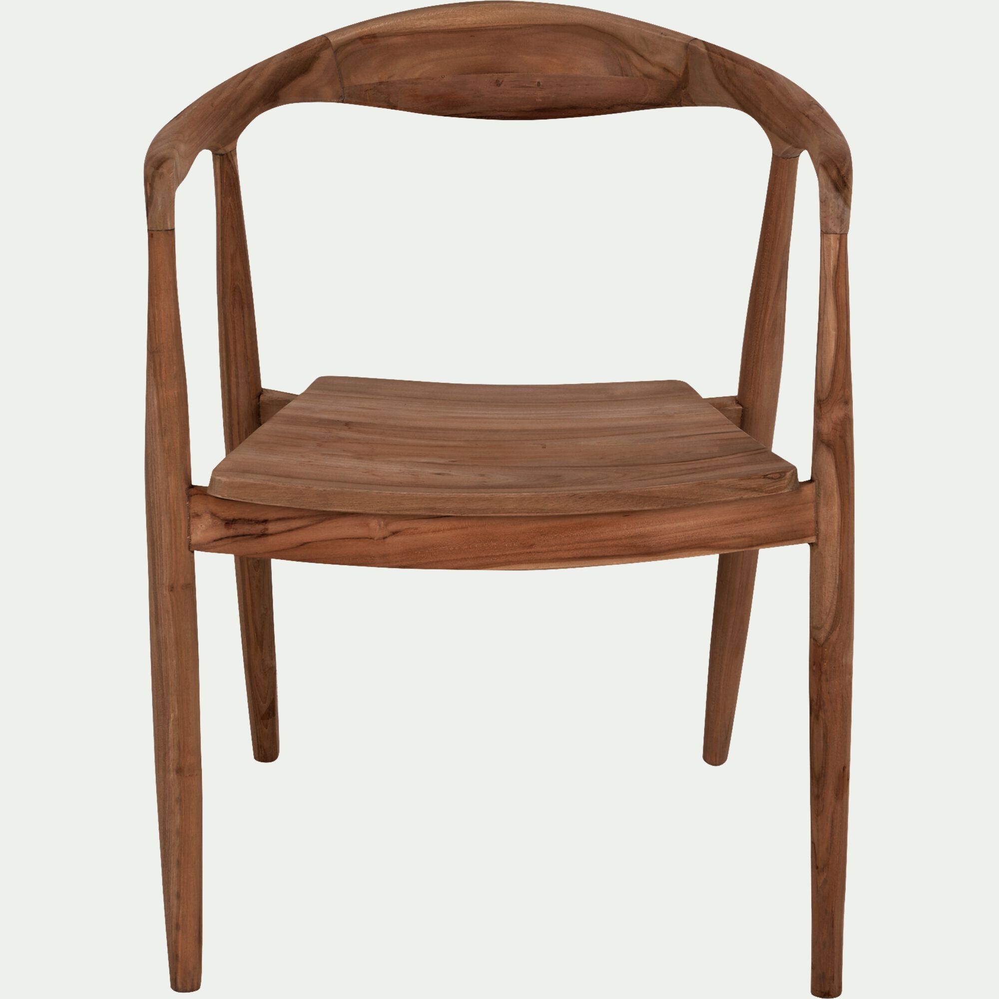 IVANO - Chaise en teck avec accoudoirs - bois foncé