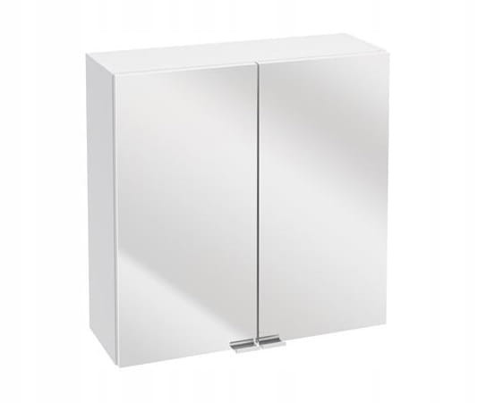 Szafka łazienkowa z lustrem wisząca biała 60 cm z 1 półką