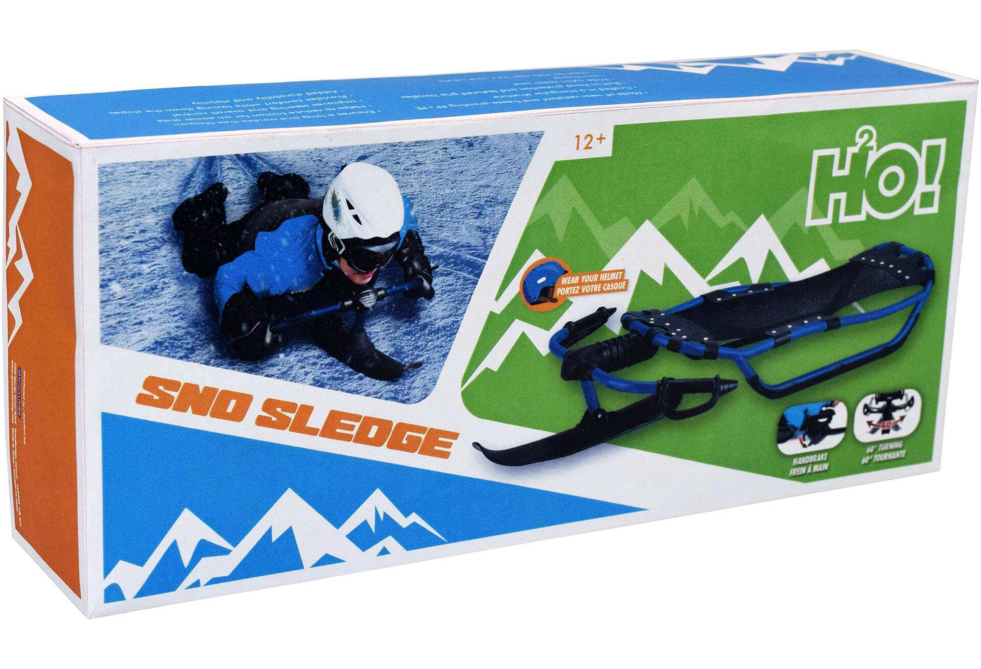 H20! Sledge Kids' 1-Person Metal Frame Winter Snow Racer Ski Sled w/ Handle Grips