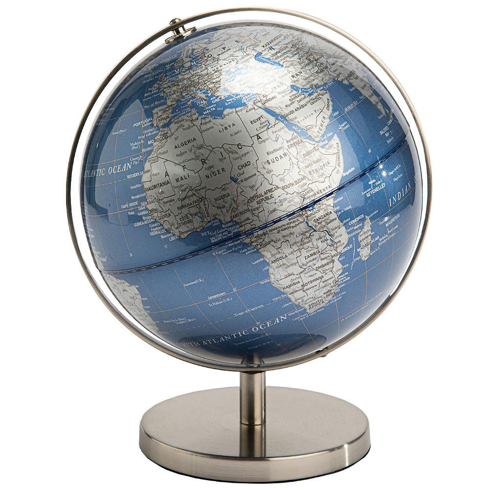 LUMIÈRES GIVRÉES - Décoration globe terrestre bleu