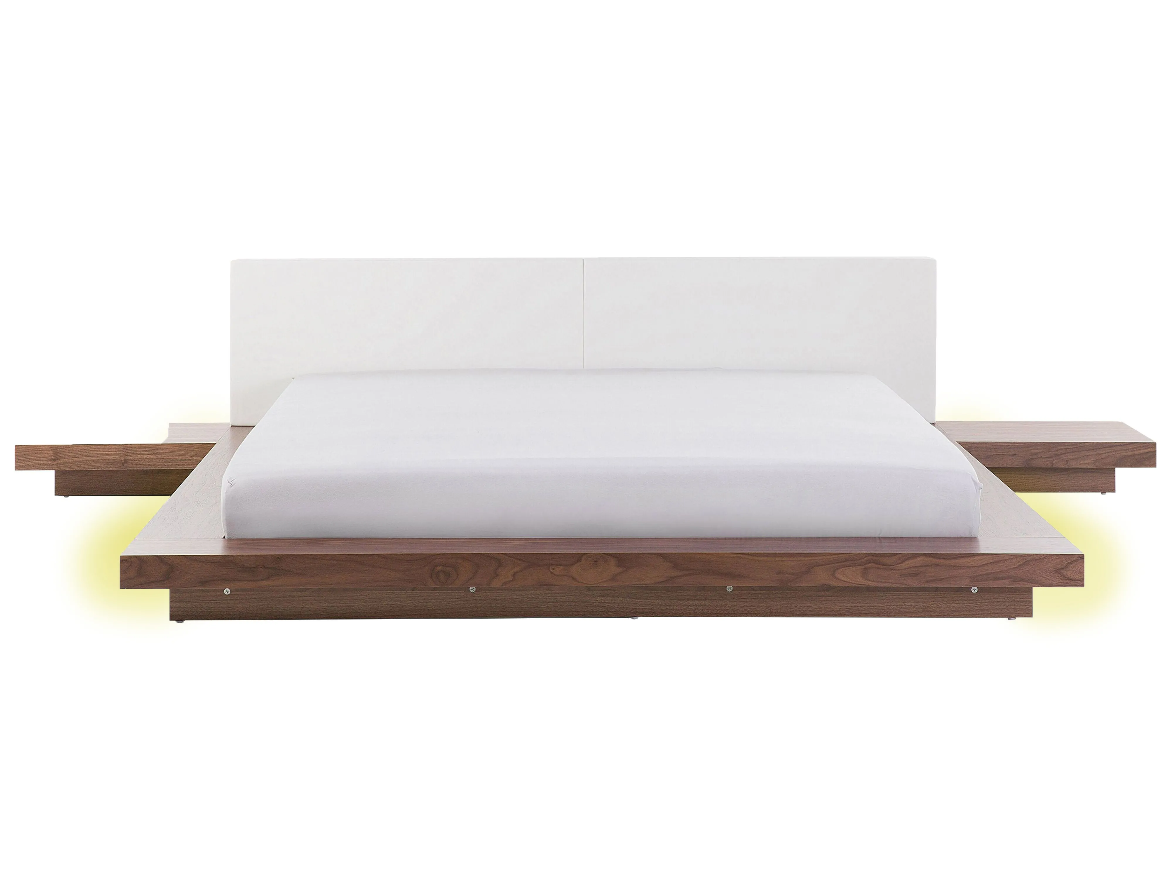 Bed with LED ZEN 180 x 200 cm (EU Super King) Brown Ash Wood