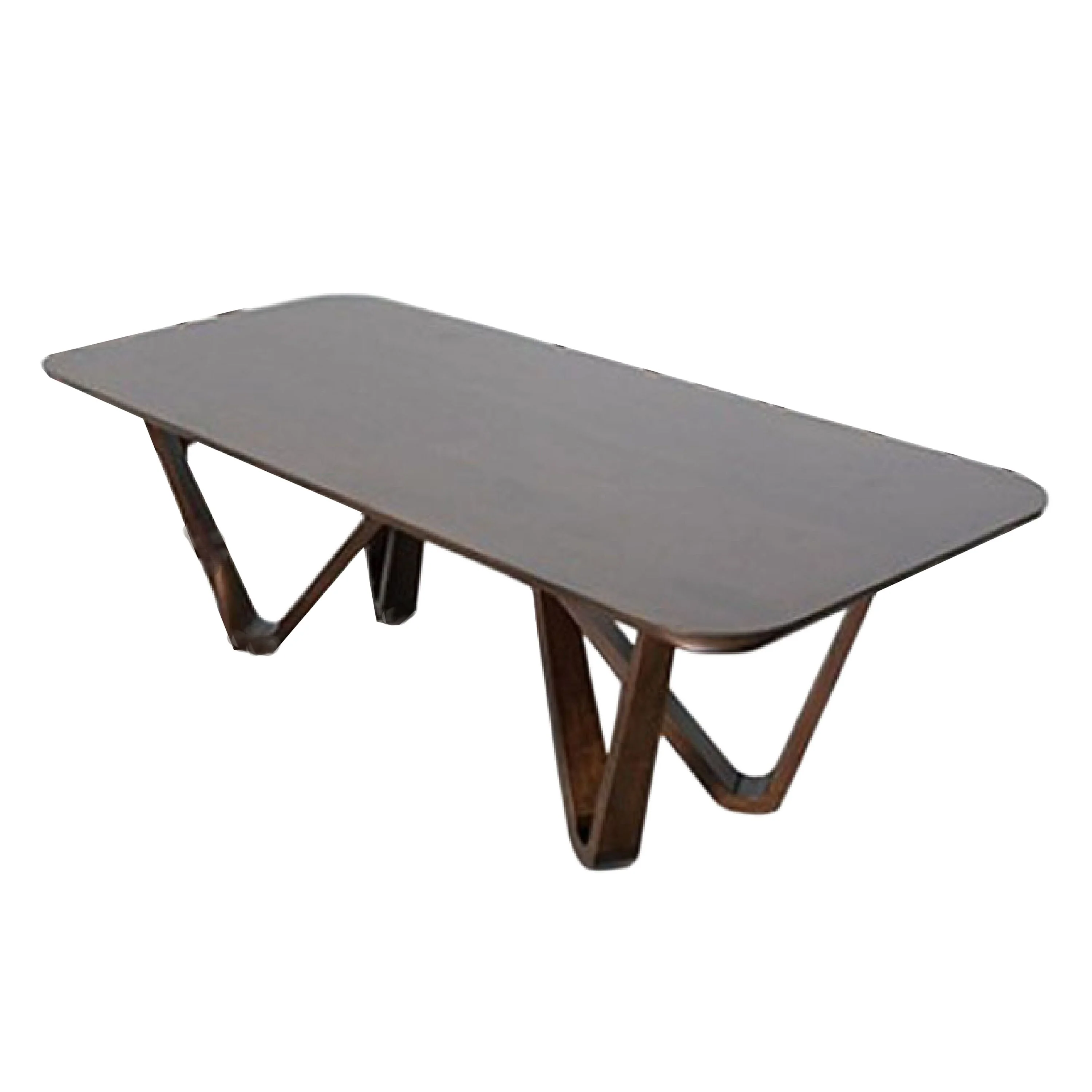 Niva Dining Table, 95 Inch Rectangular, Walnut Brown Solid Rubberwood