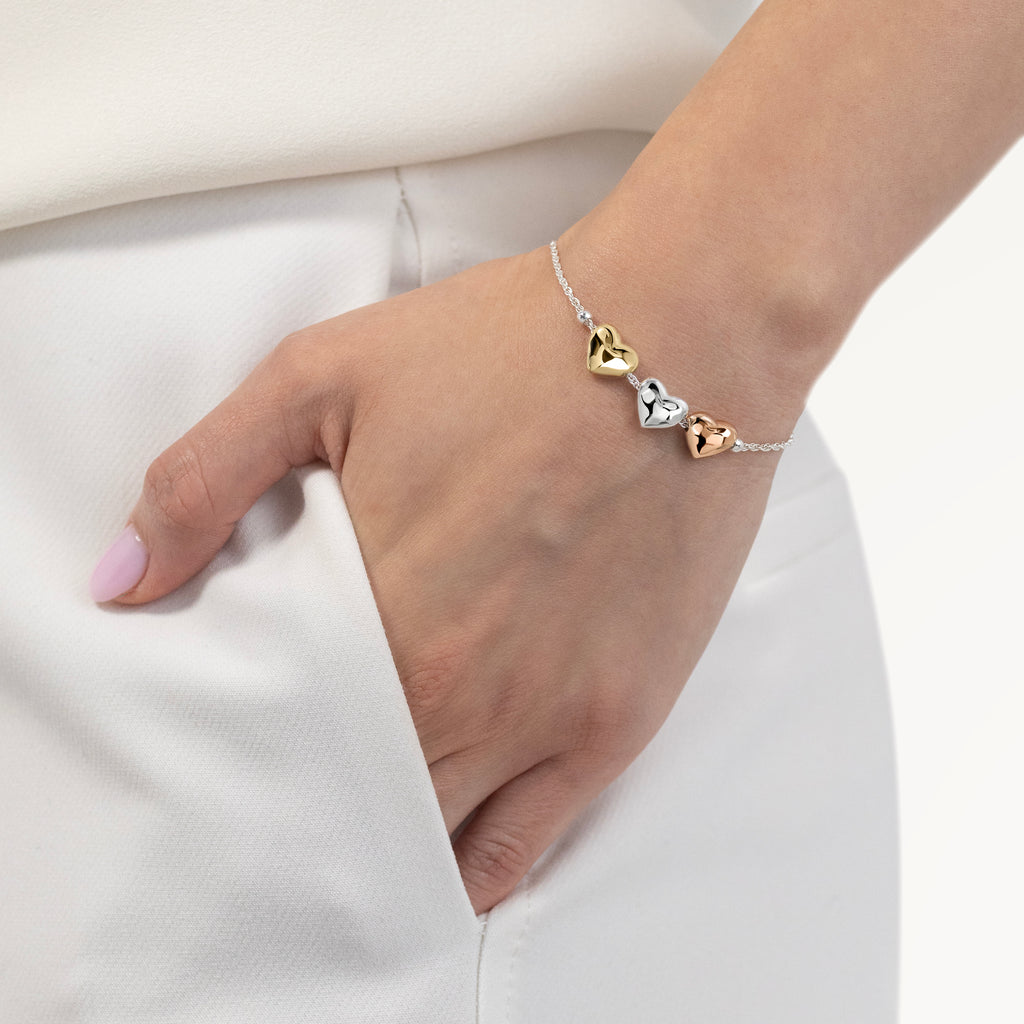 Love Lane - Mixed Plated Heart Bracelet