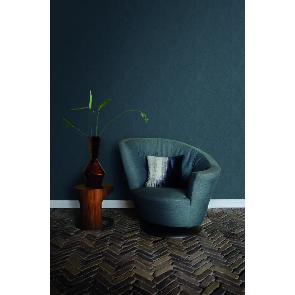 Origin Wallcoverings behang grafisch 3D motief donkerblauw - 53 cm x 10.05 m
